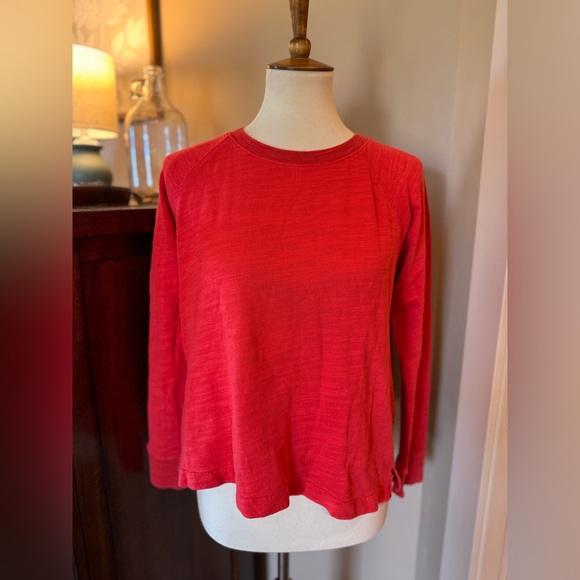 J.Crew Women’s long sleeveShirt with Eyelet Back Scarlet ,Red, Size small - Picture 2 of 7